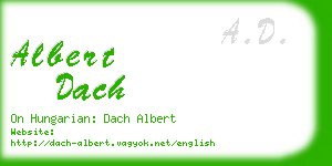 albert dach business card